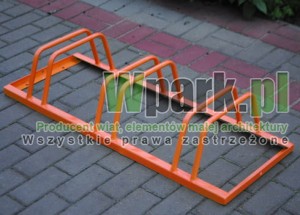 Stojak rowerowy stalowy kolor pomarańczowy na 3 stanowiska (kod:3027/3/S/P/Pomarańczowy)