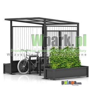 Wiata na rowery MODE 16 - na 6 rowerów z donicami
