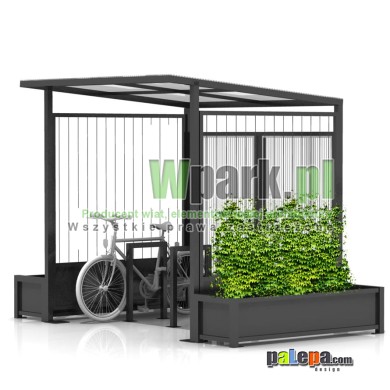 Wiata na rowery MODE 16 - na 6 rowerów z donicami