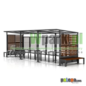 Wiata na rowery MODE 15 - na 18 rowerów z ławkami