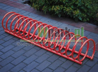 Stojak spirala stalowy kolor czerwony na 4/5  stanowisk (kod:3037/140/S/P/Czerwony)