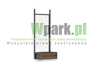 Ściana z linkami na rośliny i donicą 900 mm