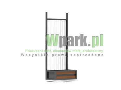 Ściana z linkami na rośliny i donicą 900 mm