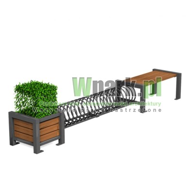 Ławka MODE z donicą i stojakiem 05