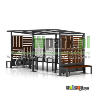 Wiata na rowery MODE 14 - na 12 rowerów z ławkami