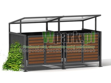 Wiata śmietnikowa BOKS 14 na dwa pojemnik do 1100 L