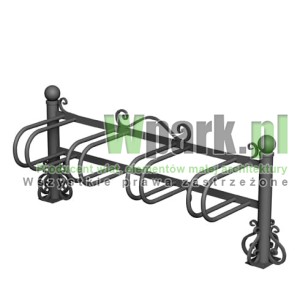 Stojak rowerowy stalowy na 4 stanowiska (kod:DECOR01/4/S/PW)