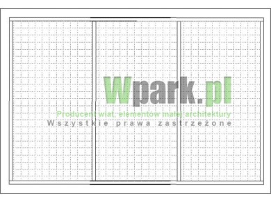 Moduł ściany bocznej lub tylnej wysokość 2000 mm szerokość 3000 mm wypełnienie siatka metalowa