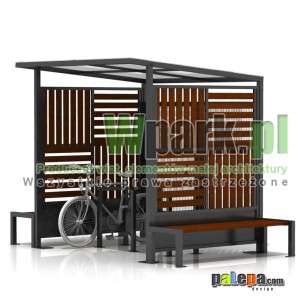 Wiata na rowery MODE 13 - na 6 rowerów z ławkami