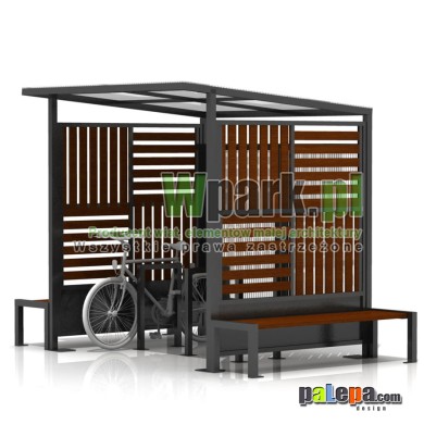 Wiata na rowery MODE 13 - na 6 rowerów z ławkami
