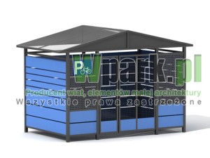 Wiata na rowery TRIO 10 zamykana - na 9 rowerów