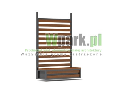 Ściana drewno z ławką 1500 mm