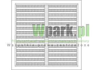 Moduł ściany bocznej lub tylnej wysokość 2000 mm szerokość 2000 mm wypełnienie deski iglaste