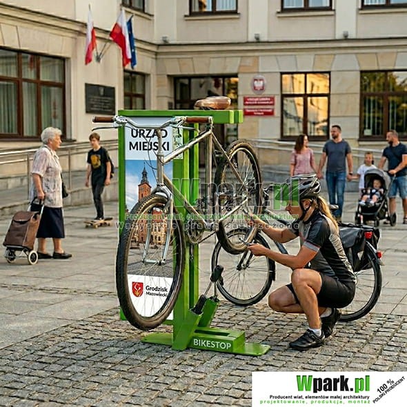 Stacje naprawy rowerów z reklamą – nowość na rynku od Wpark.pl