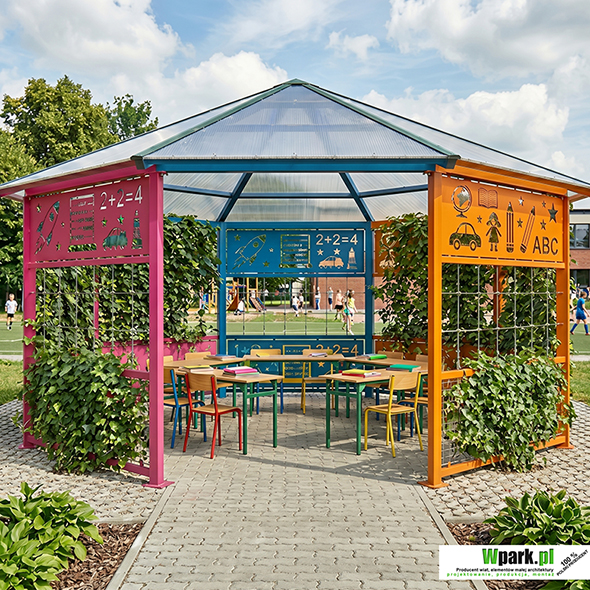 Klasy pod chmurką – nowoczesne wiaty edukacyjne od WPark.pl